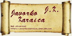 Javorko Karaica vizit kartica